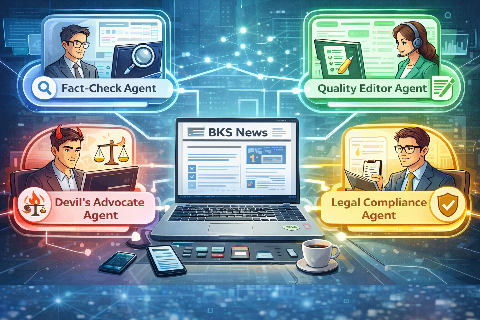 BKS News: Wie KI einen Newsletter mit 4 Agenten validiert